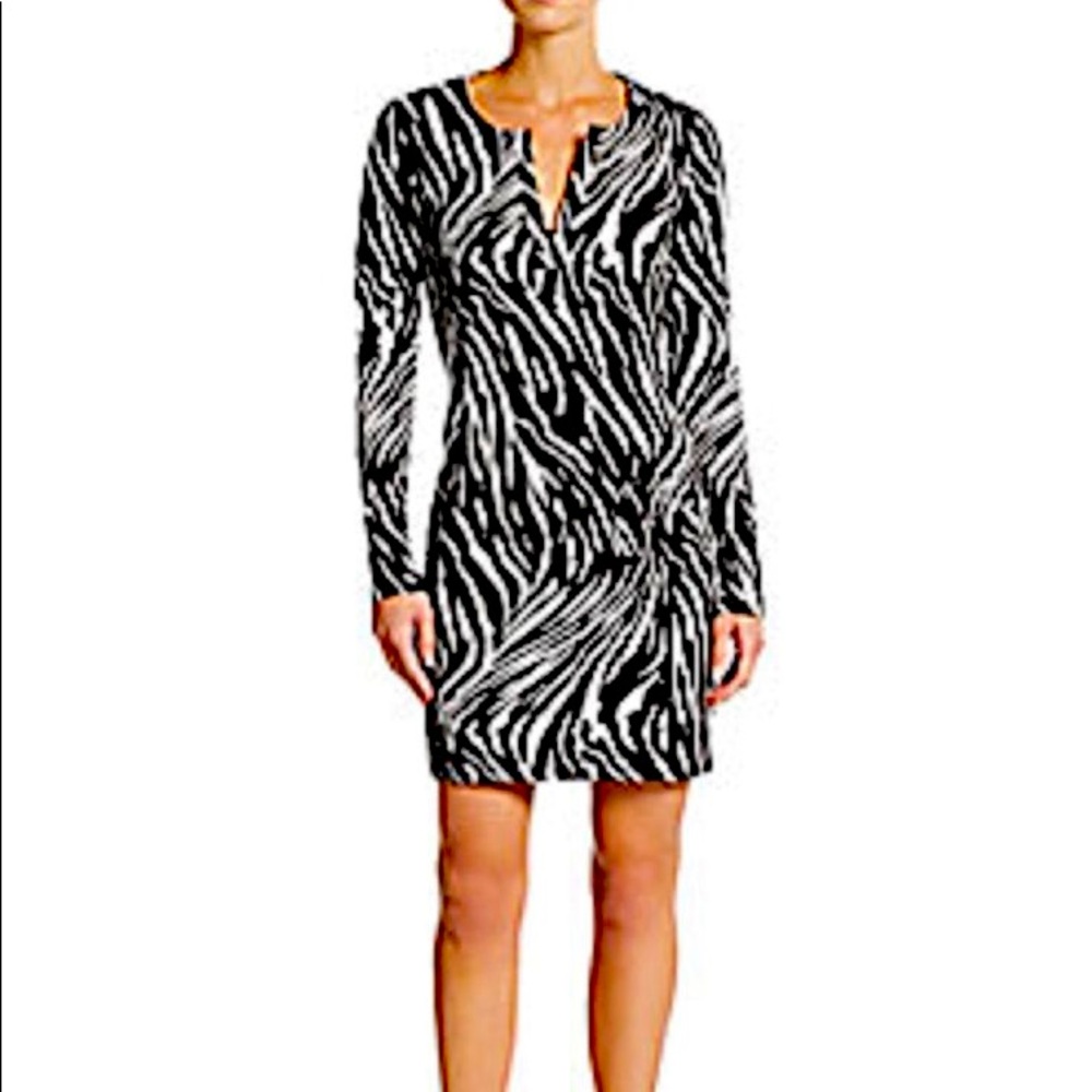 DVF Reina Abstract Striped Tunic Dress